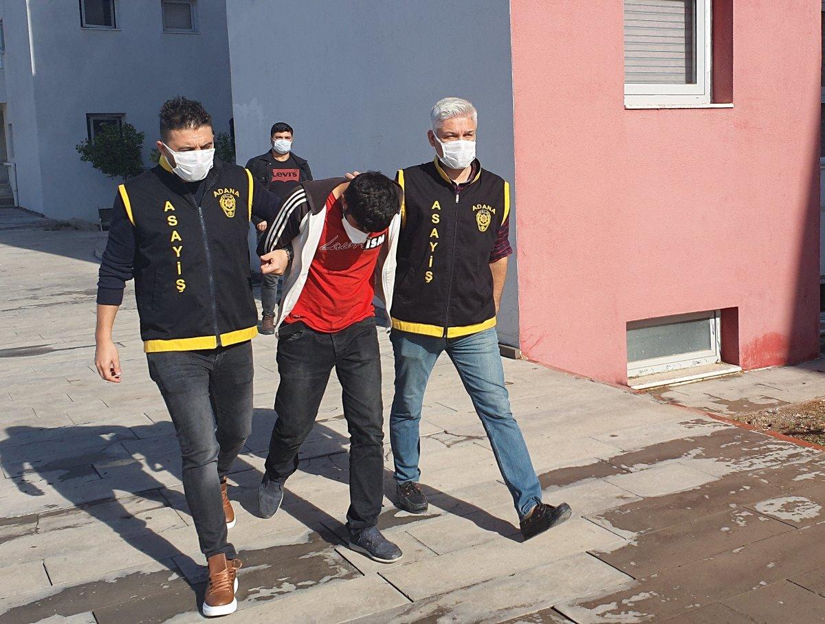 Adana’da çaldığı televizyonu başında taşıdı