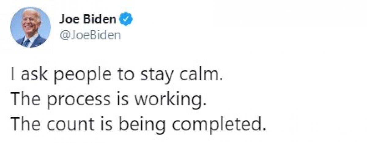 Joe Biden: Sakin olun