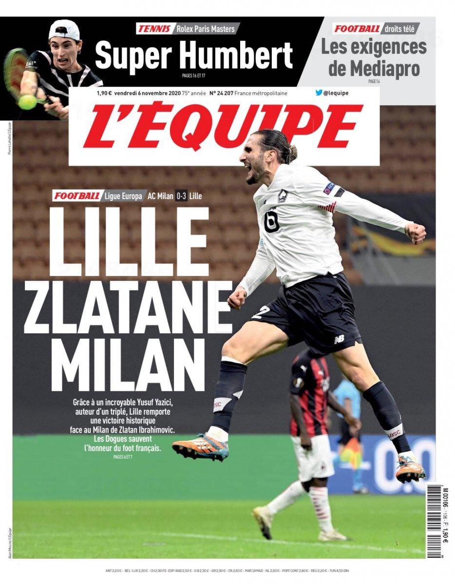Milan'ı yıkan Yusuf Yazıcı, Fransa'da manşetlerde