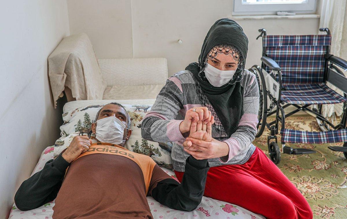 Antalya'da felç olan 6 çocuk babası yardım istedi