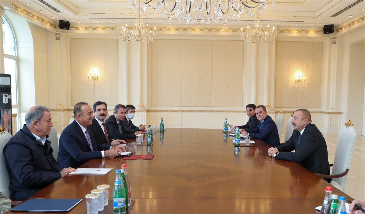 Mevlüt Çavuşoğlu ve Hulusi Akar, İlham Aliyev ile görüştü