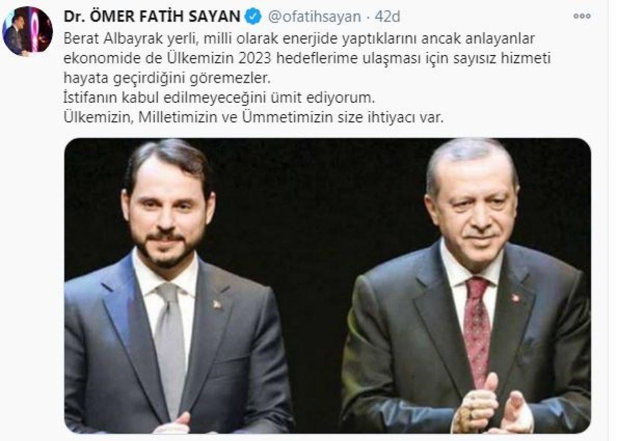 Berat Albayrak'ın istifa ettiği iddia edildi