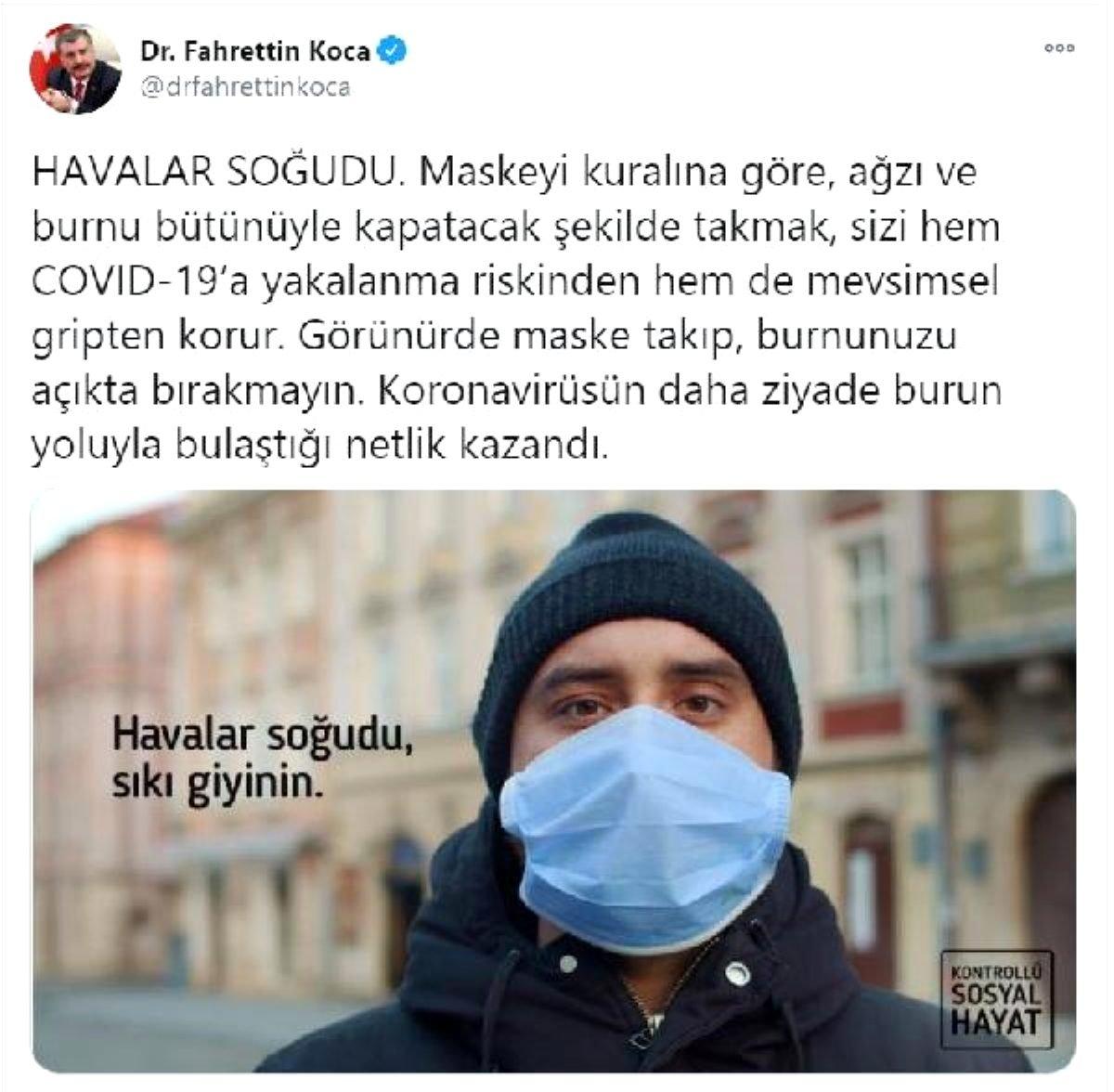 Bakan Koca’dan 'havalar soğudu' paylaşımı