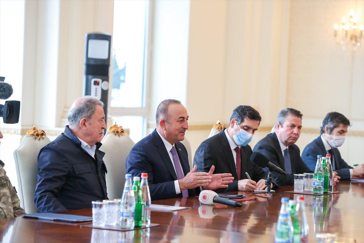 Mevlüt Çavuşoğlu ve Hulusi Akar, İlham Aliyev ile görüştü