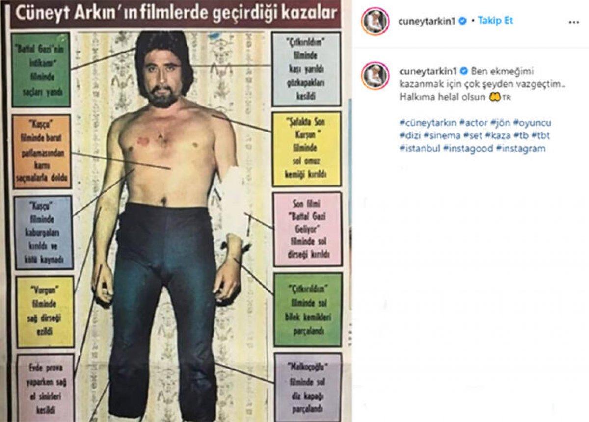 Cüneyt Arkın, film kazalarını yayınladı