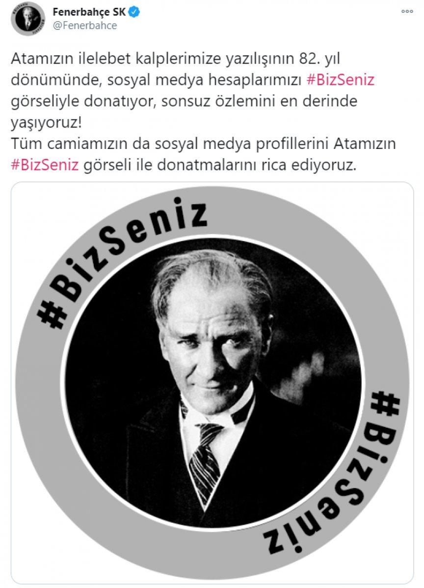 Fenerbahçe'den 10 Kasım'a özel çağrı