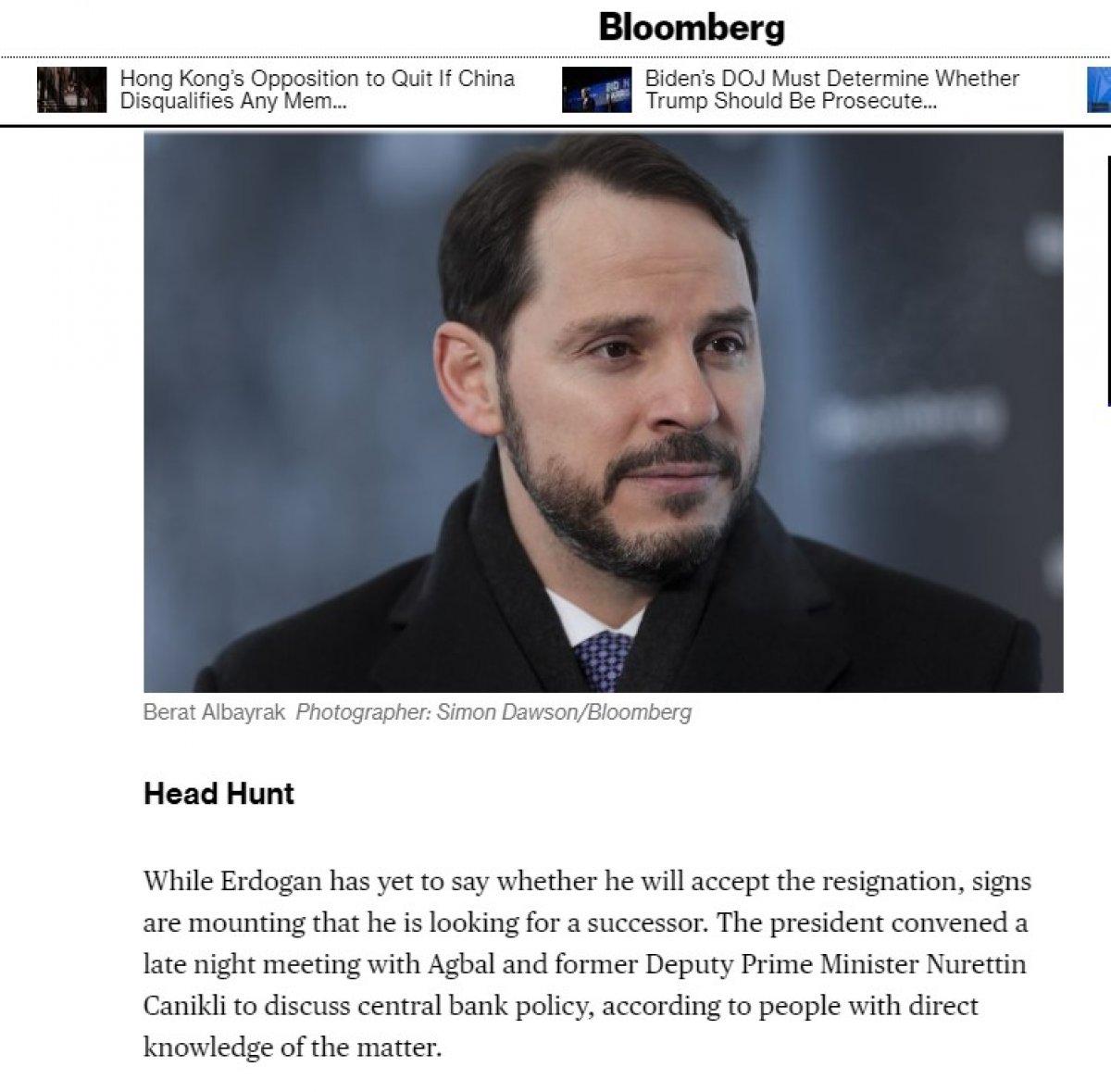 Bloomberg: Cumhurbaşkanı Erdoğan, Naci Ağbal ve Nurettin Canikli ile görüştü