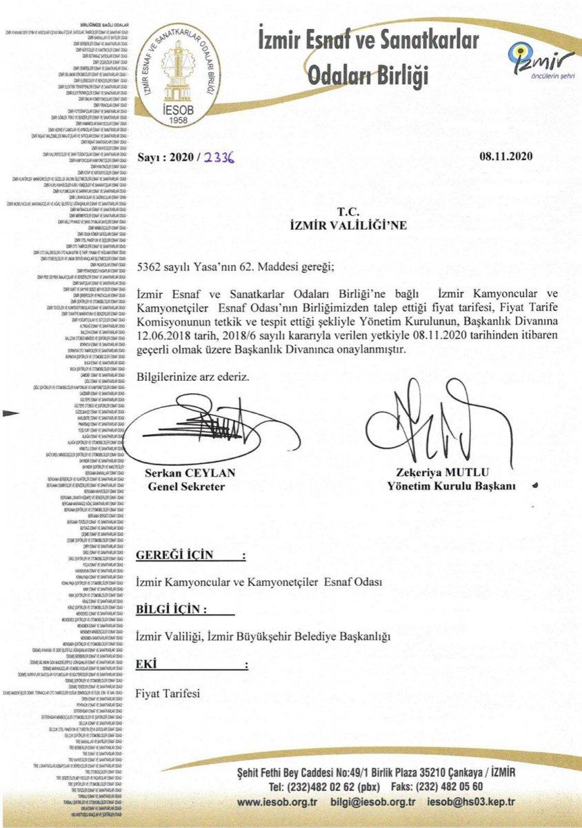 İzmir’de taşınma ücretleri belirlendi: En yüksek fiyat 2 bin lira