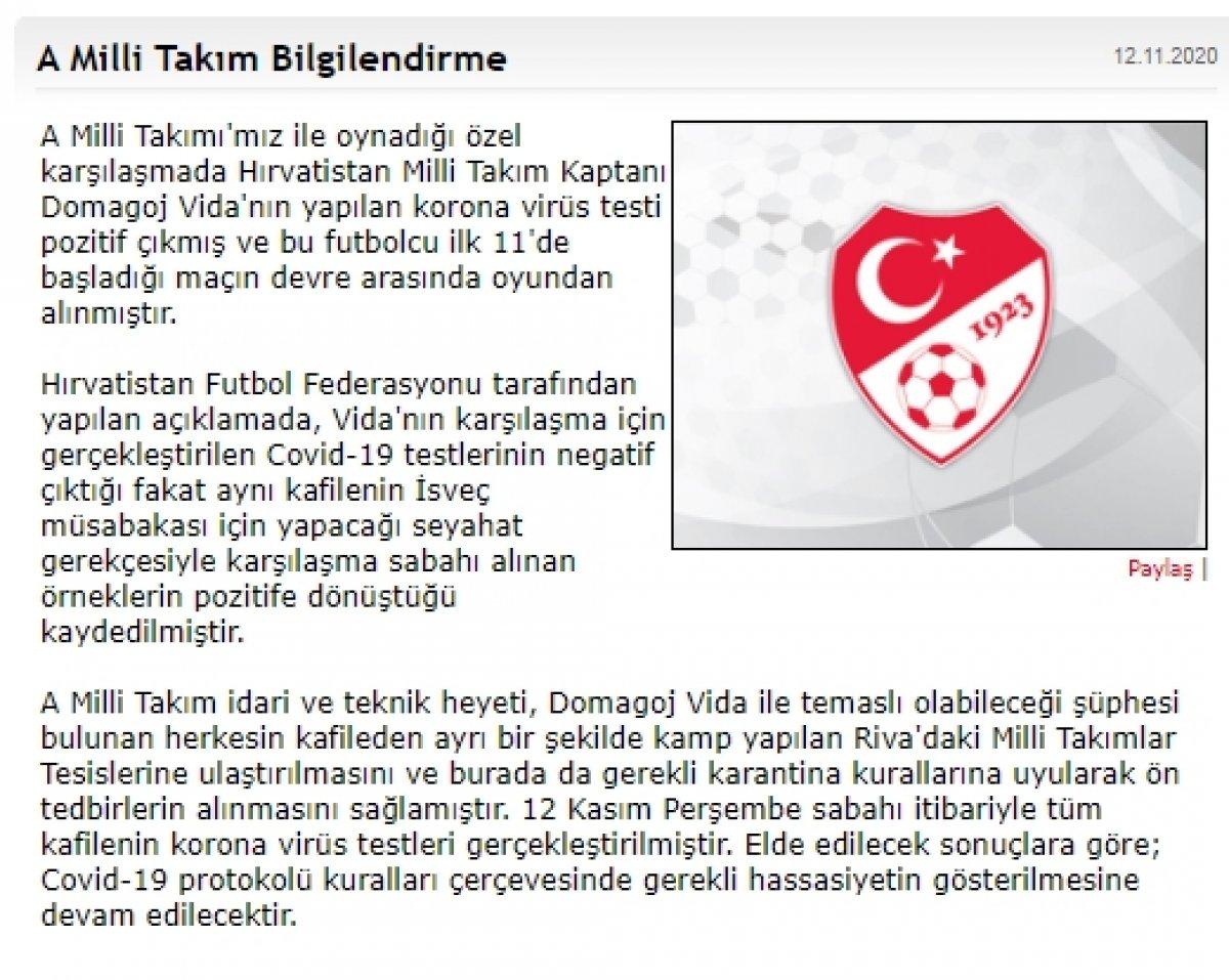 Vida'nın koronavirüs testi pozitif çıktı