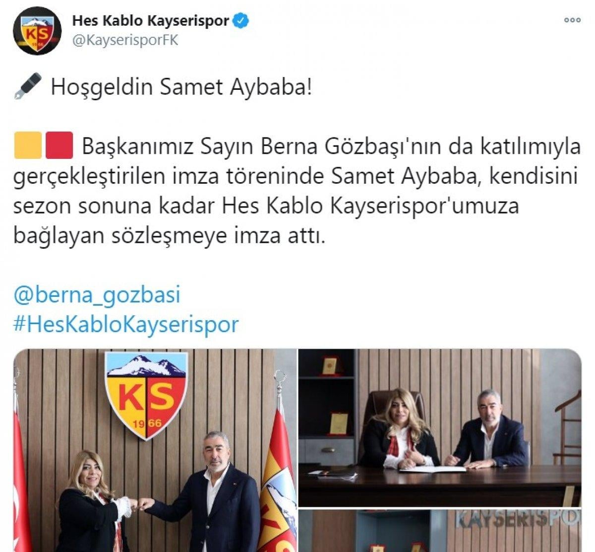 Samet Aybaba resmen Kayserispor'da