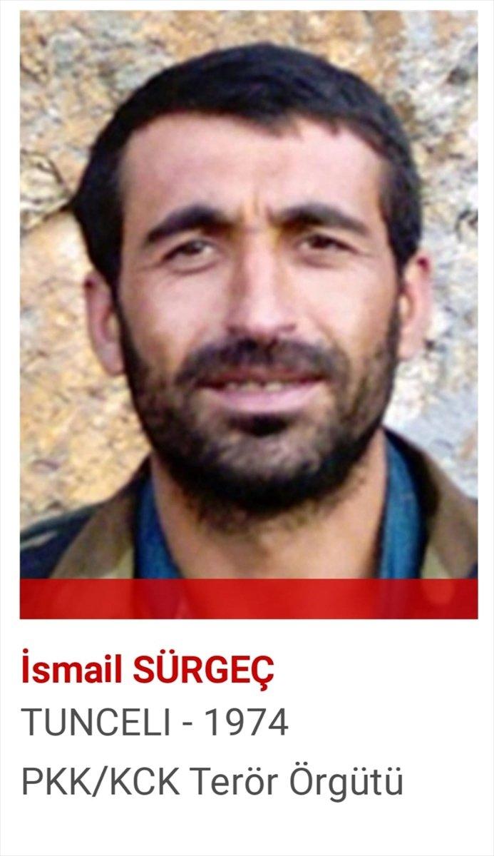 Tunceli'de, kırmızı listedeki PKK'lı İsmail Sürgeç etkisiz hale getirildi