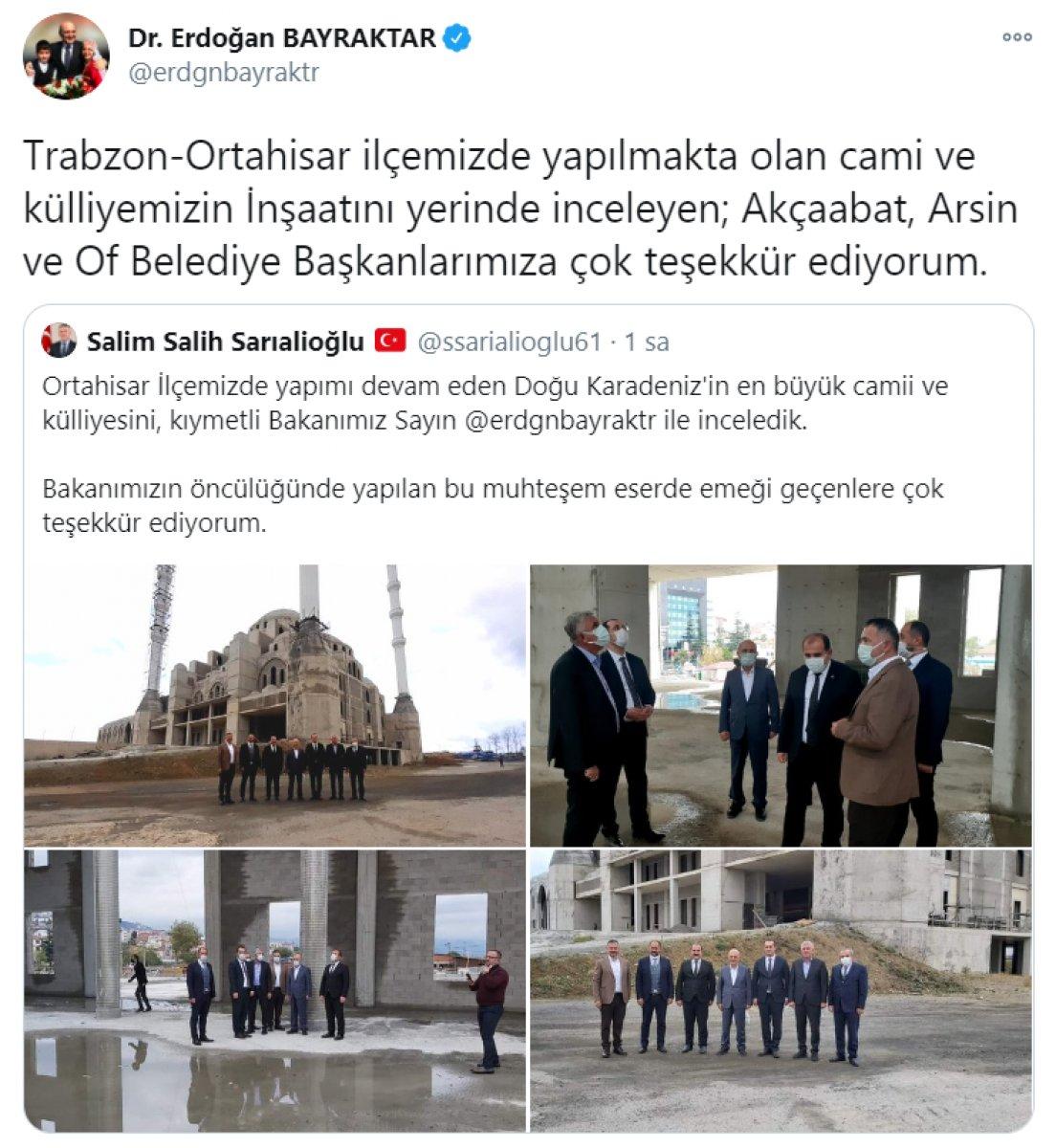 Erdoğan Bayraktar'ın yaptırdığı camide sona doğru