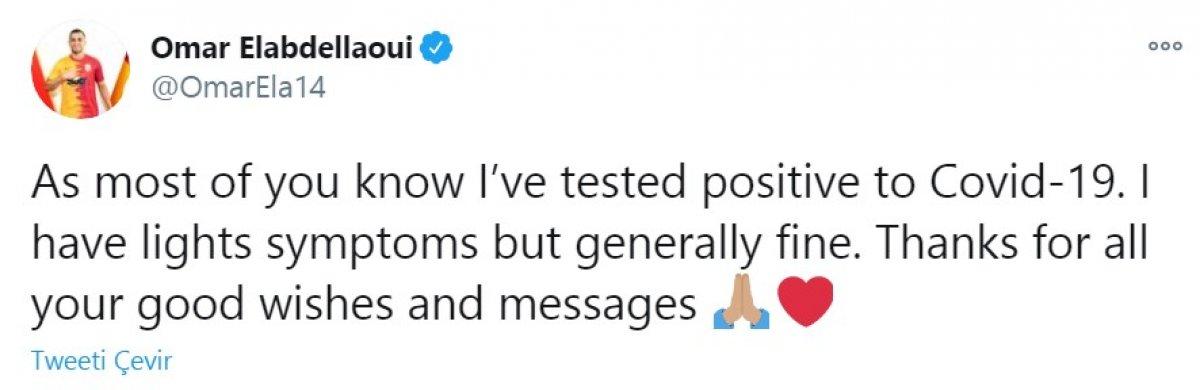 Omar Elabdellaoui: Hafif semptomlarım olsa da iyiyim