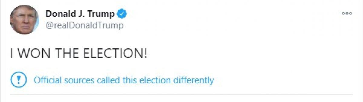 Donald Trump yine seçimi kazandım paylaşımı yaptı