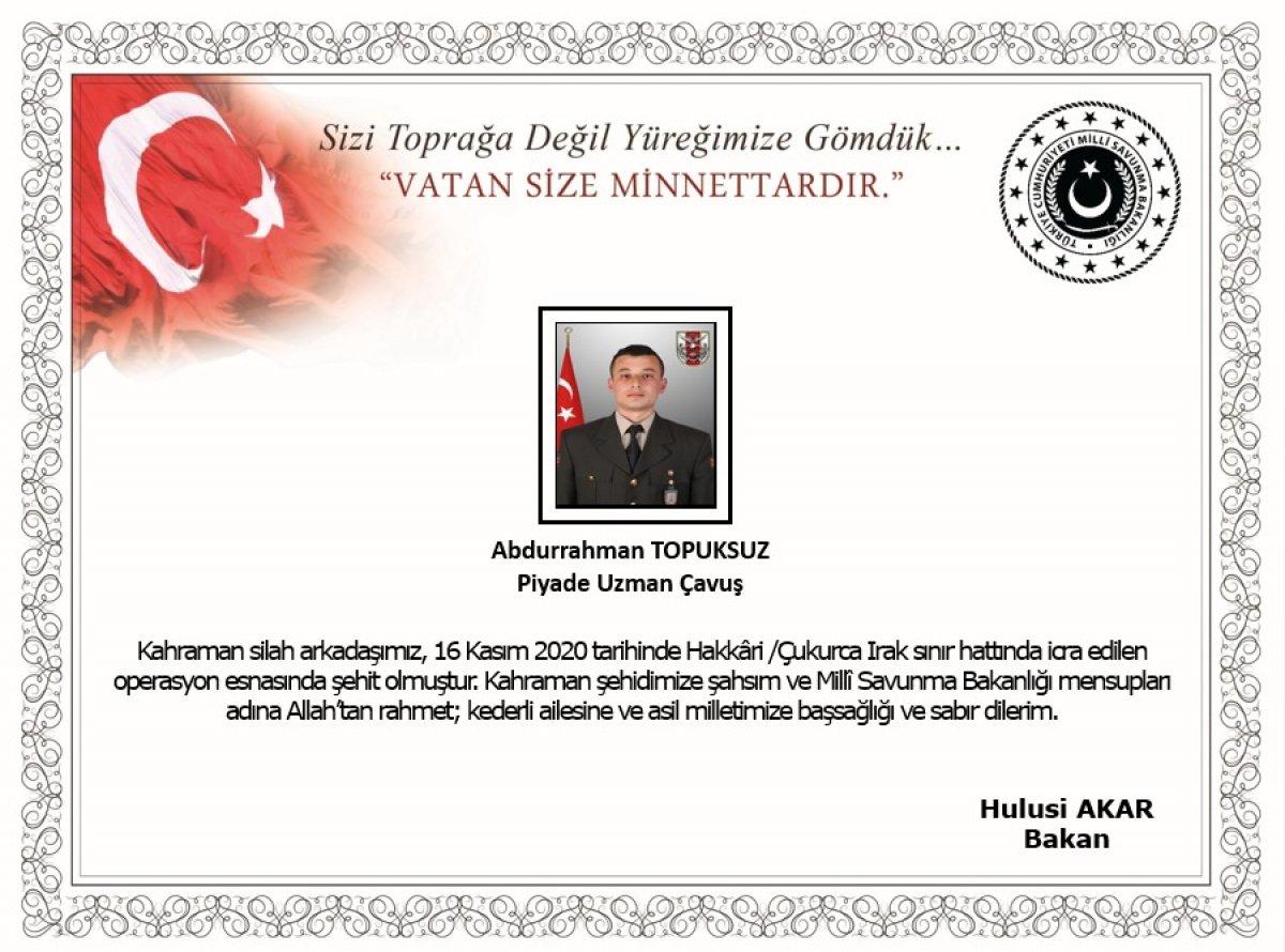 Hakkari'de bir asker şehit oldu