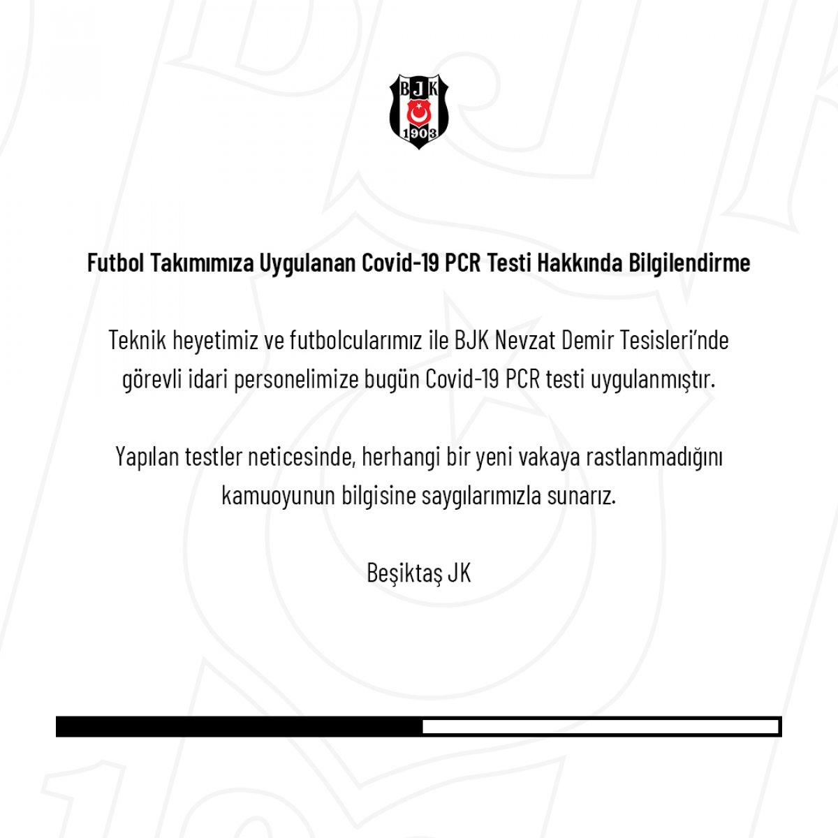 Beşiktaşlı futbolcular koronavirüs testine sokuldu