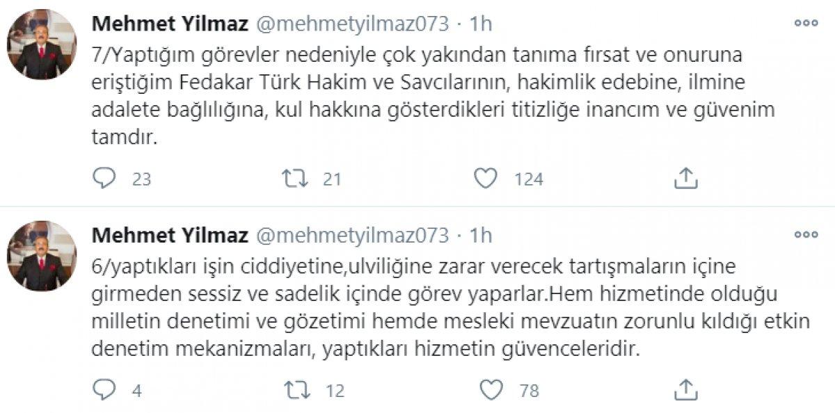 HSK Başkan Vekili Mehmet Yılmaz: Türk hakim ve savcılarına güvenim tam