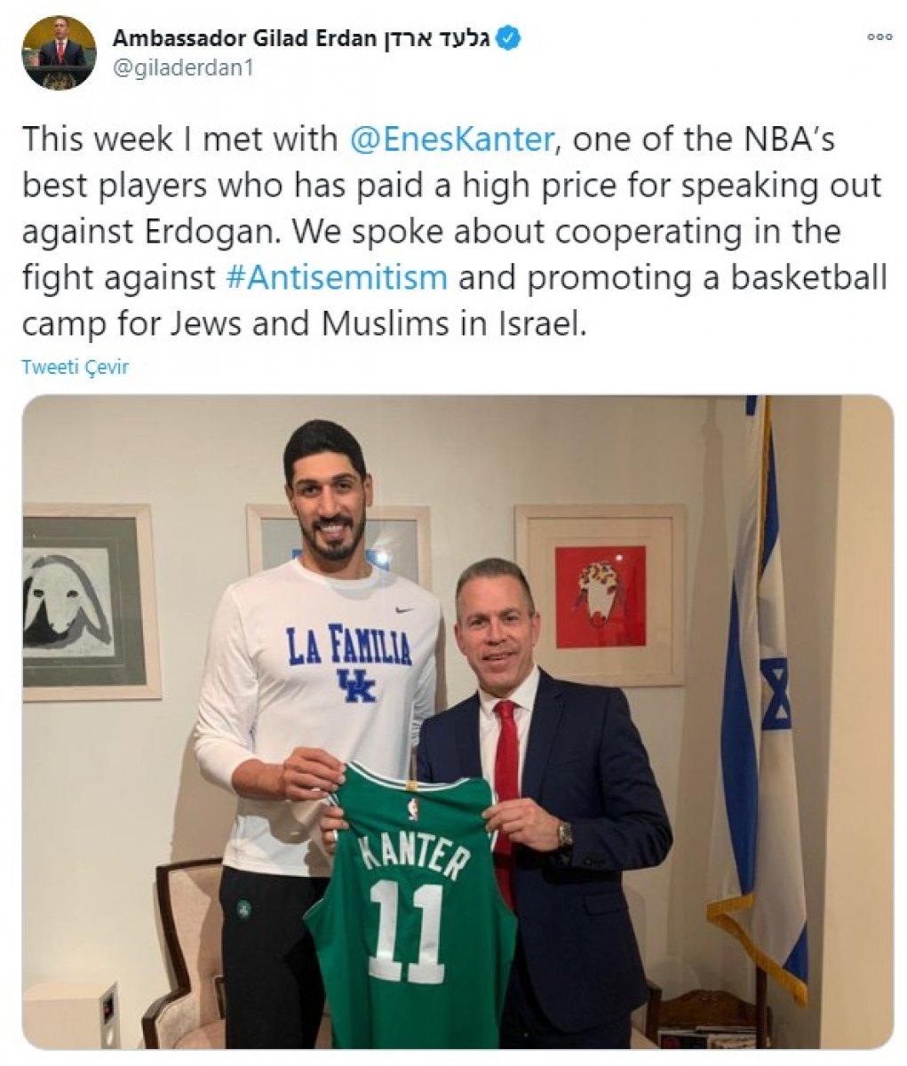 Enes Kanter ile İsrailli bürokrat Gilad Erdan, bir araya geldi