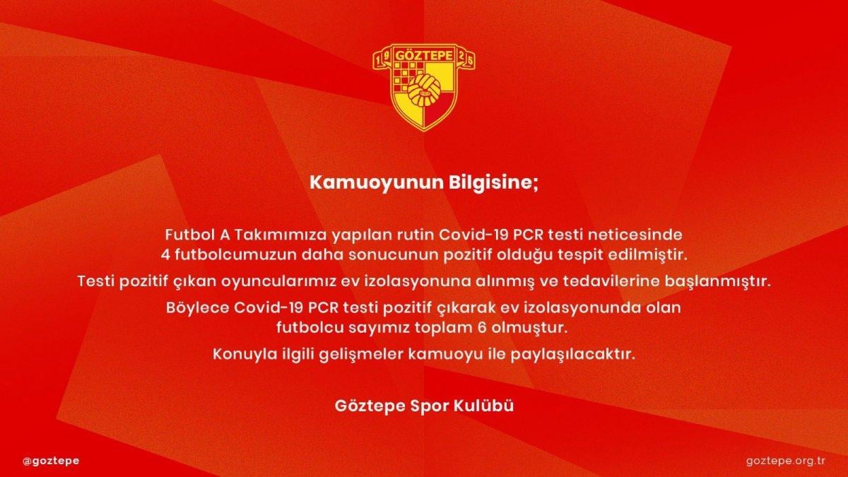 Göztepe'de 4 koronavirüs vakası