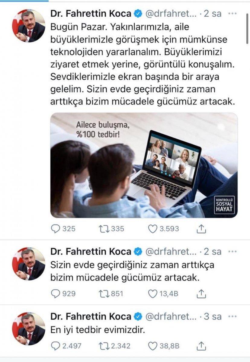 Fahrettin Koca: En iyi tedbir evimizdir
