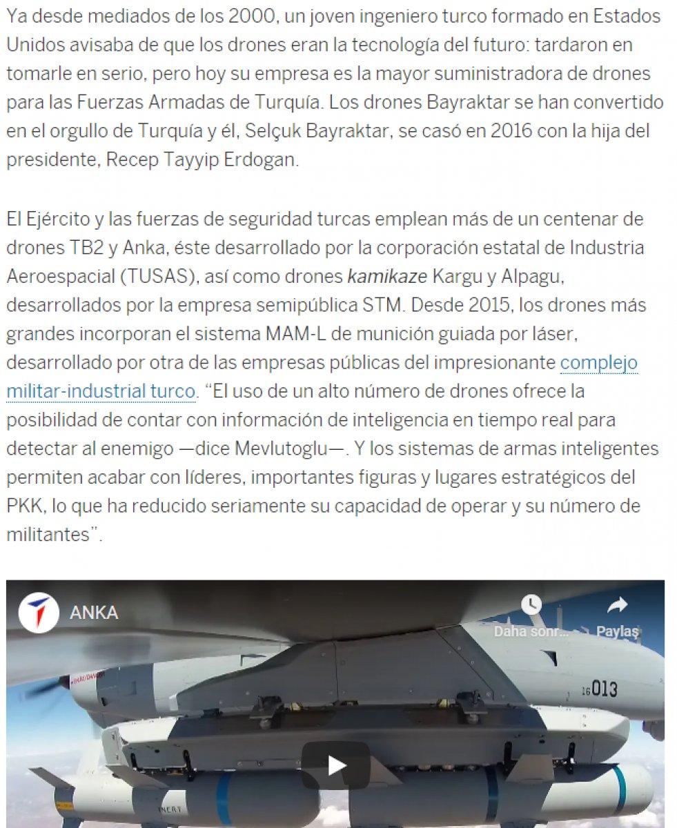 İspanyol basınından Türk SİHA'lara övgü