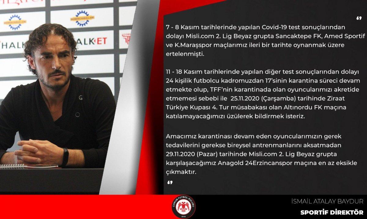 Çorum FK, Altınordu maçında hükmen yenik sayıldı