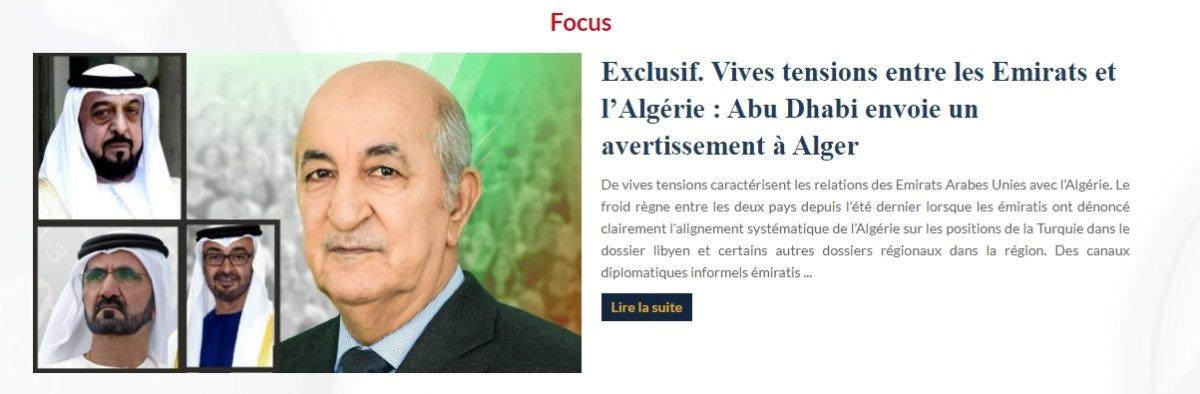 BAE'den Cezayir'e yaptırım tehdidi