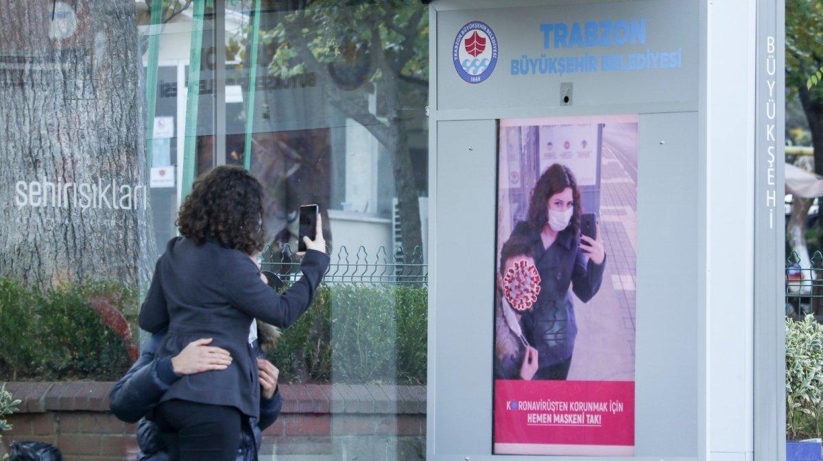 Trabzon'da yapay zeka ile maske takmayan vatandaşlar böyle uyarılıyor