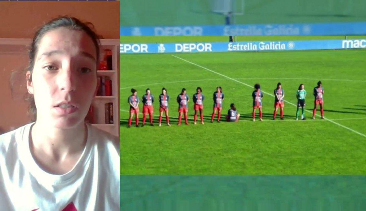 Kadın futbolcu Maradona için saygı duruşunu protesto etti