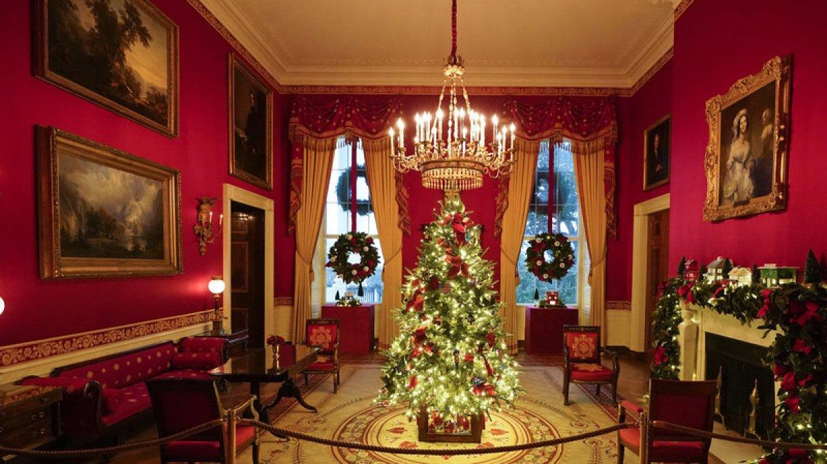 Melania Trump'ın, Beyaz Saray'da hazırladığı Noel dekoru ortaya çıktı