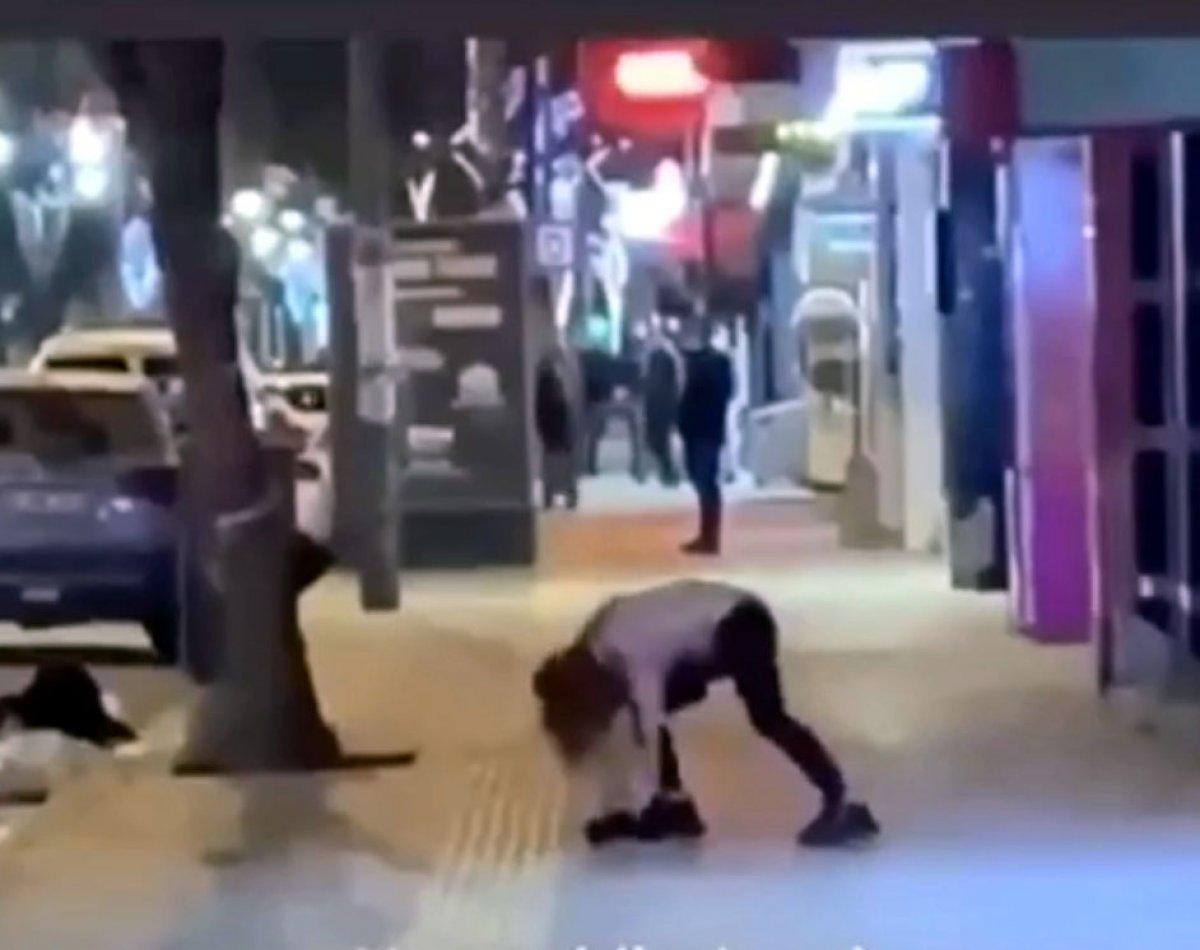 Van'da ayakta duramayan kadının görüntülerini paylaştılar