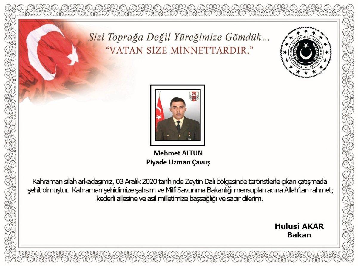 Zeytin Dalı bölgesinde 1 asker şehit oldu, 6 terörist öldürüldü