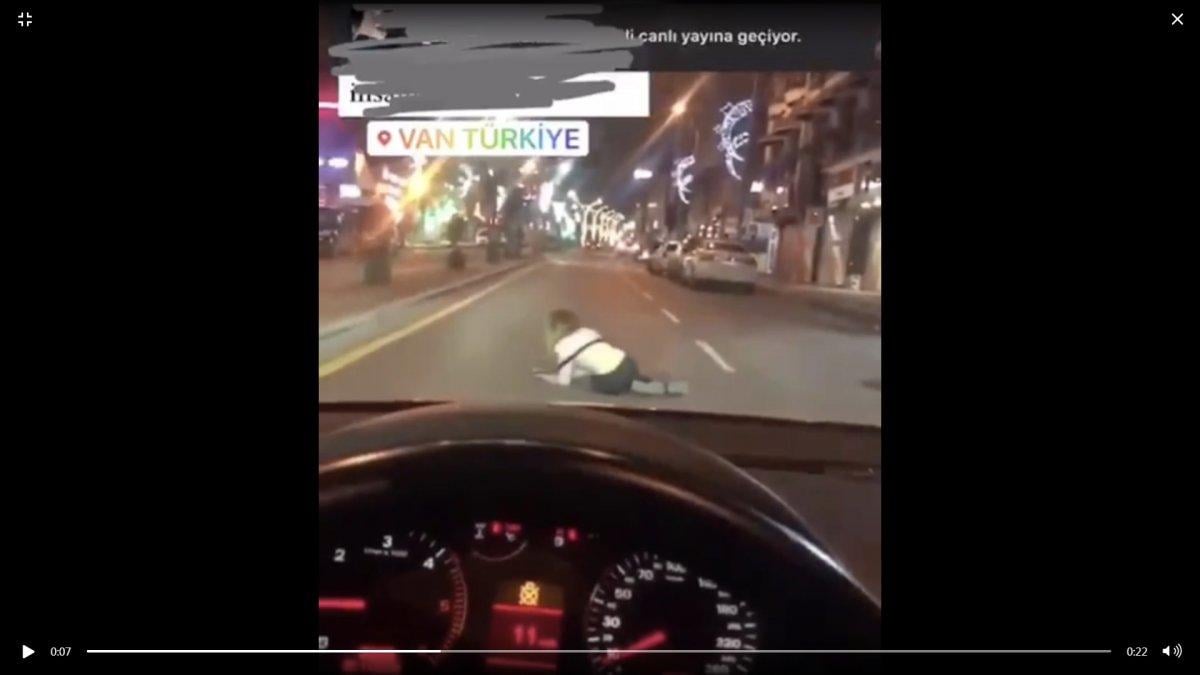 Van'da ayakta duramayan kadının görüntülerini paylaştılar