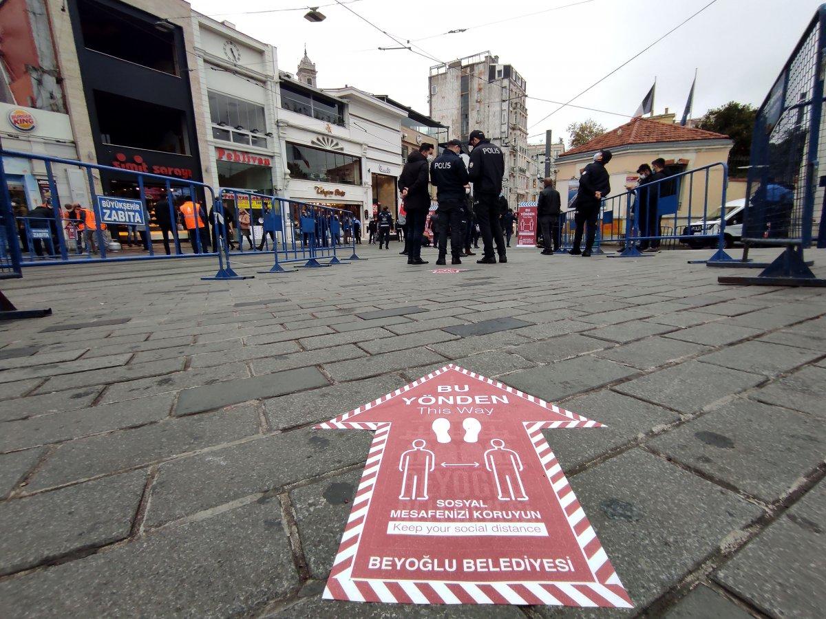 İstiklal Caddesi'nde 7 bin kişi kısıtlaması başladı