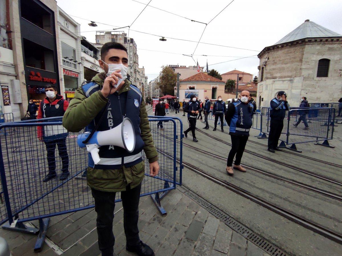 İstiklal Caddesi'nde 7 bin kişi kısıtlaması başladı