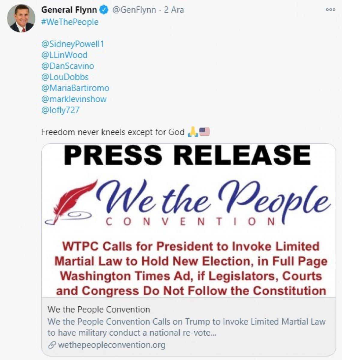 Trump'ın sıkıyönetim ilan etmesi için kampanya başlatıldı