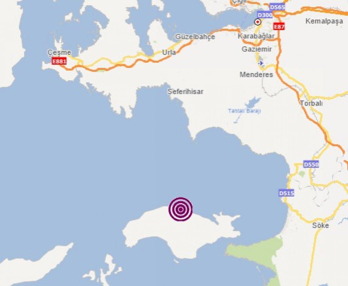 İzmir ve çevresinde hissedilen bir deprem meydana geldi