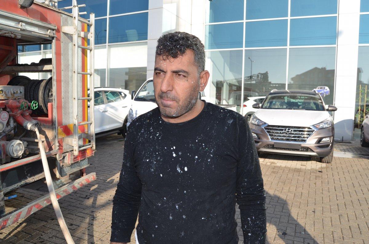 Aksaray'da deterjan yüklü tırda yangın çıktı