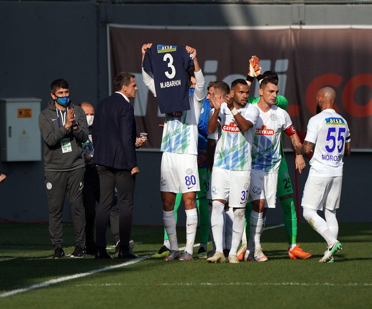 Rizesporlu futbolcular Abarhoun'u unutmadı