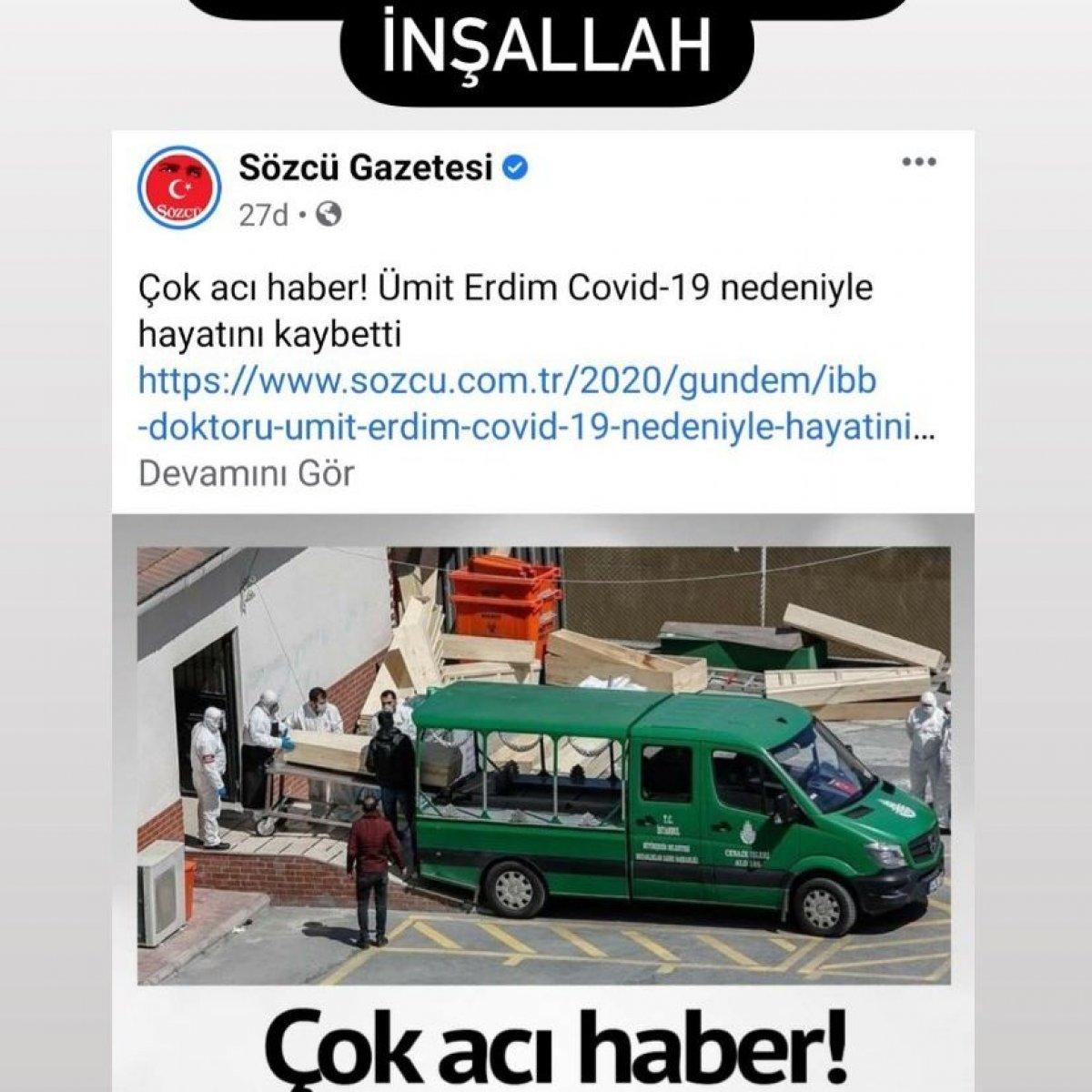 Ümit Erdim, Sözcü’de çıkan ‘ölüm’ haberine sinirlendi