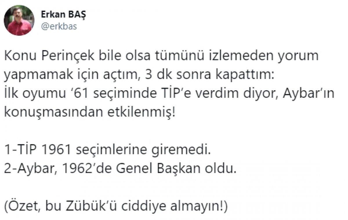Doğu Perinçek'in kendi belgeselinde verdiği demeçlere Erkan Baş, tepki gösterdi