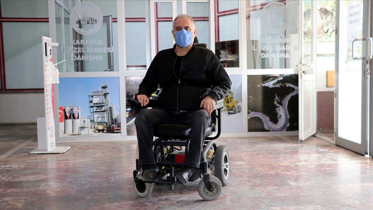 Karabük'te kas hastası İbrahim Bedir, azmiyle örnek oldu