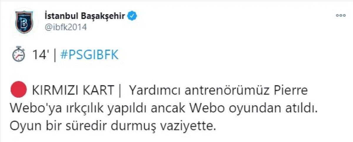 PSG - Başakşehir, maçına ırkçılık sebebiyle ara verildi