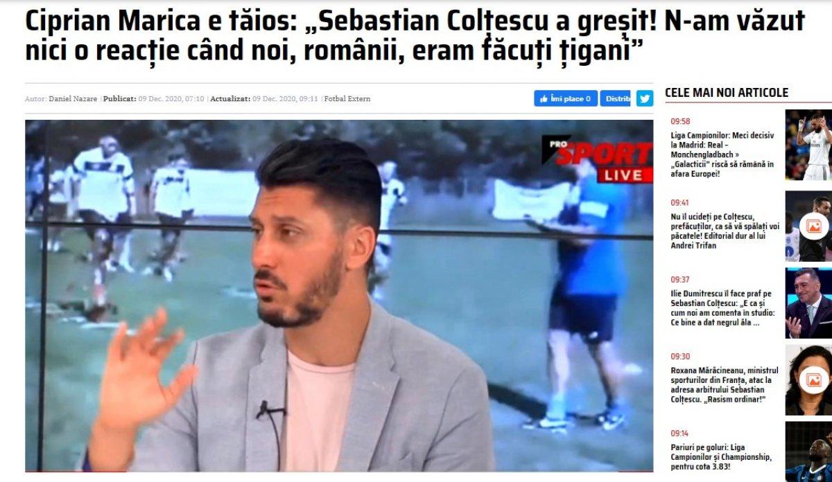 Ciprian Marica: Coltescu talihsizlik yaşadı