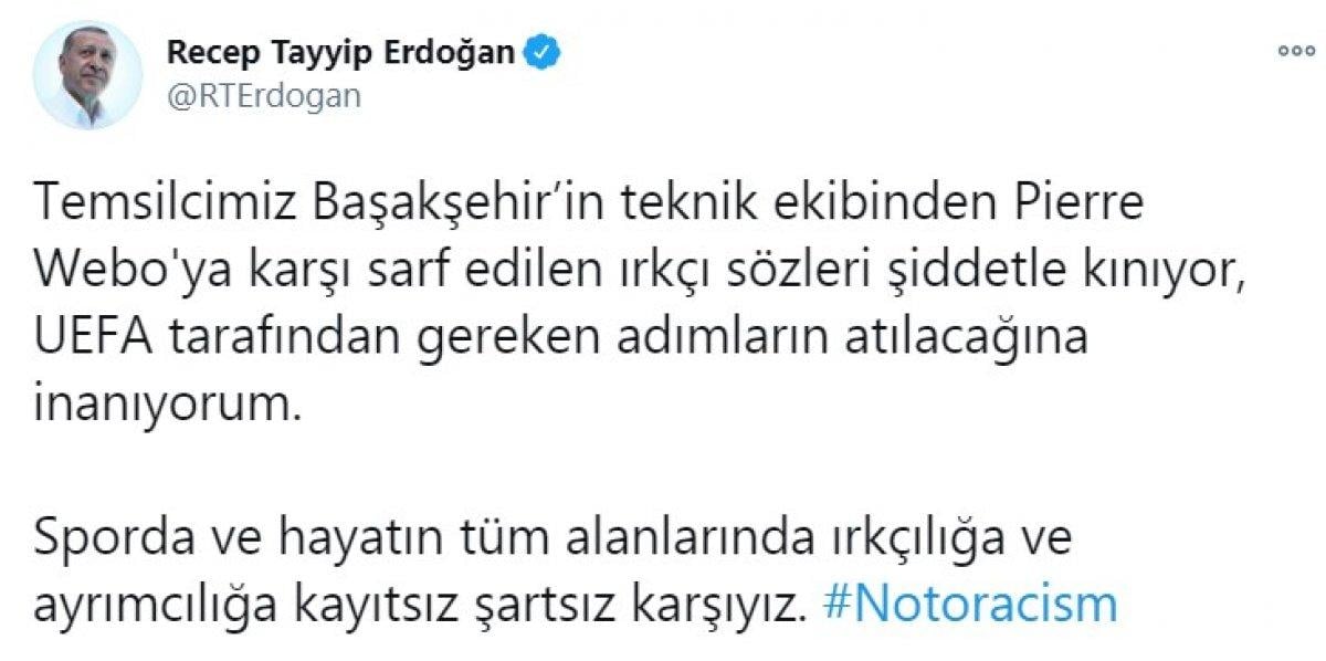 Cumhurbaşkanı Erdoğan ırkçılıkla ilgili tweet attı