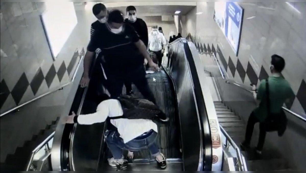 Taksim metrosunda yankesicilik kamerada