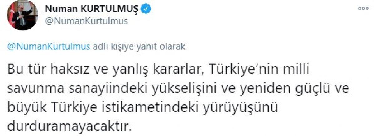 Numan Kurtulmuş: ABD bu haksız ve yanlış kararları gözden geçirmeli