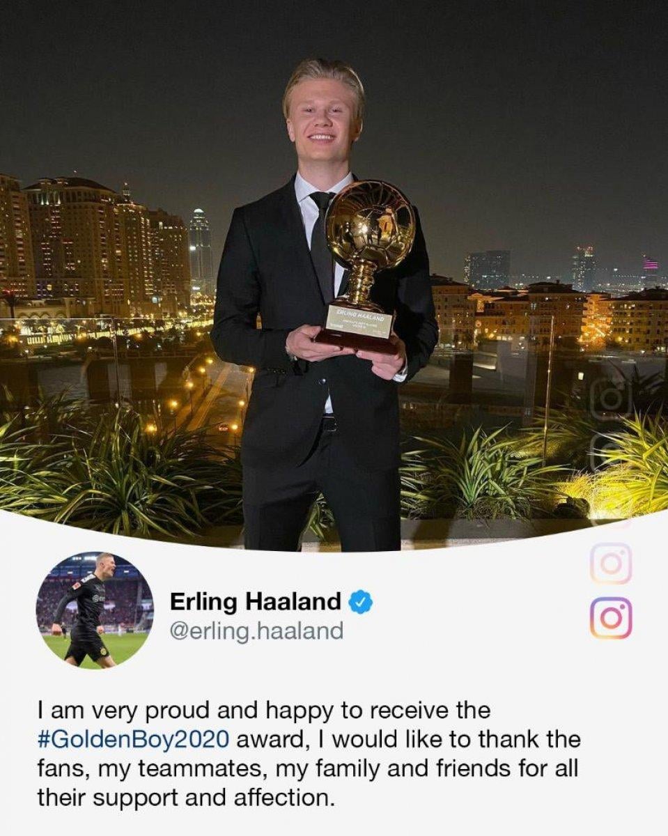 Erling Haaland, Altın Çocuk ödülünü kazandı