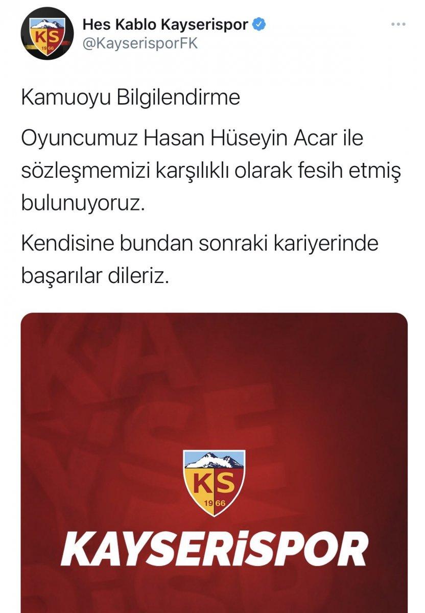 Kayseri sabah doğum gününü kutladığı futbolcuyu akşam kovdu