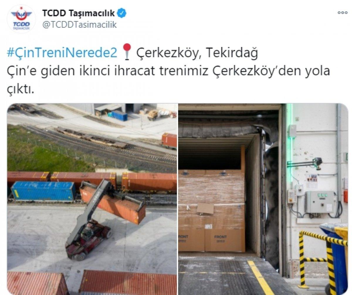 Çin’e giden ikinci ihracat treni yola çıktı